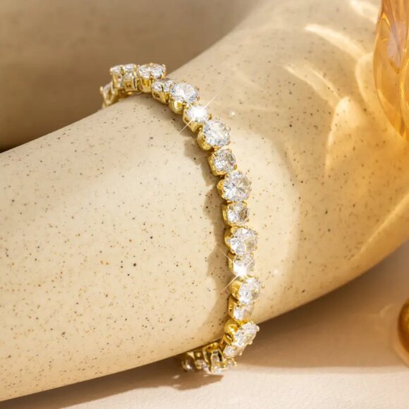 14K Gold 7" 8" Womens 2ct Diamond Tennis Bracelet Jewelry New 14K Silver Jewelry - Picture 2 of 7